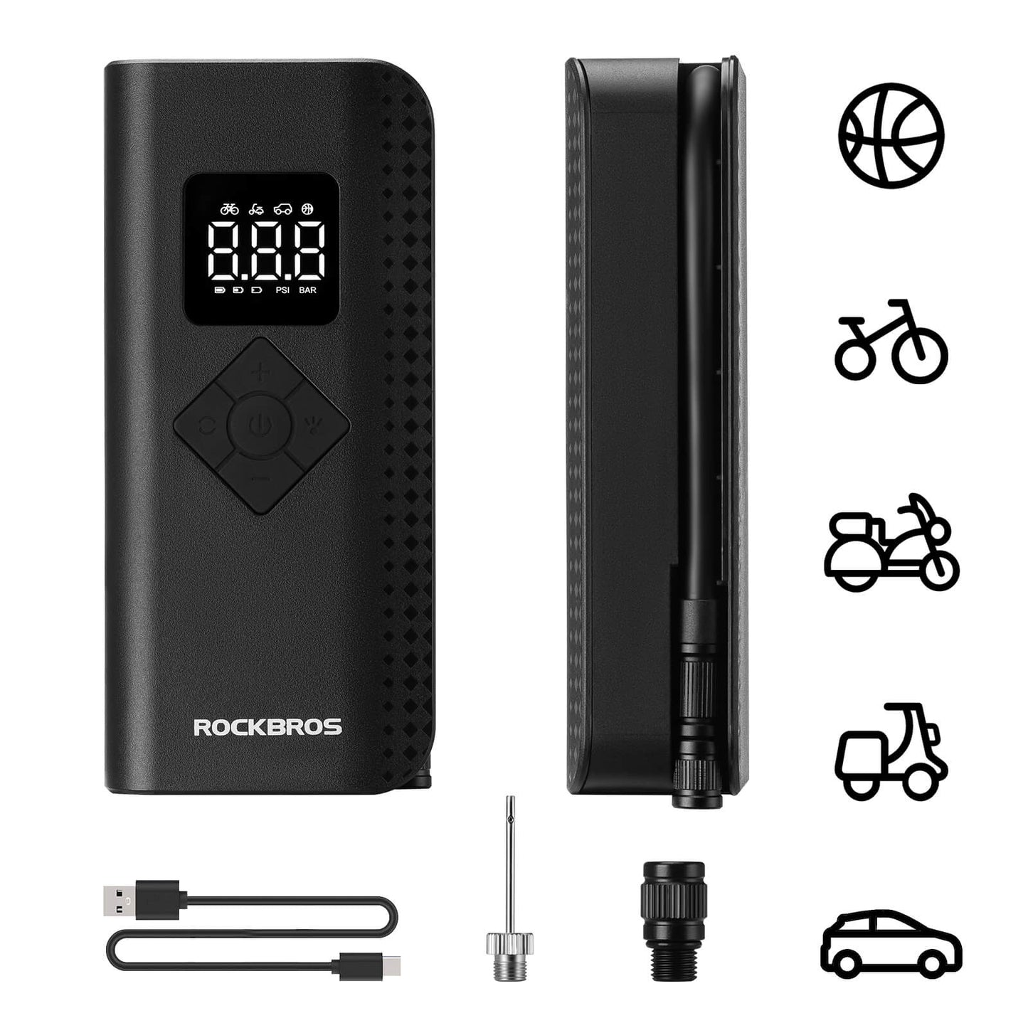 150 PSI Portable Electric Air Pump | e-moto E-Bikes and E-Scooters