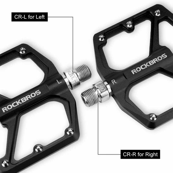 ROCKBROS Aluminum Bearing Pedals | 9/16" Bike Cranks | Electric Mountain, Road & Commuter Bikes
