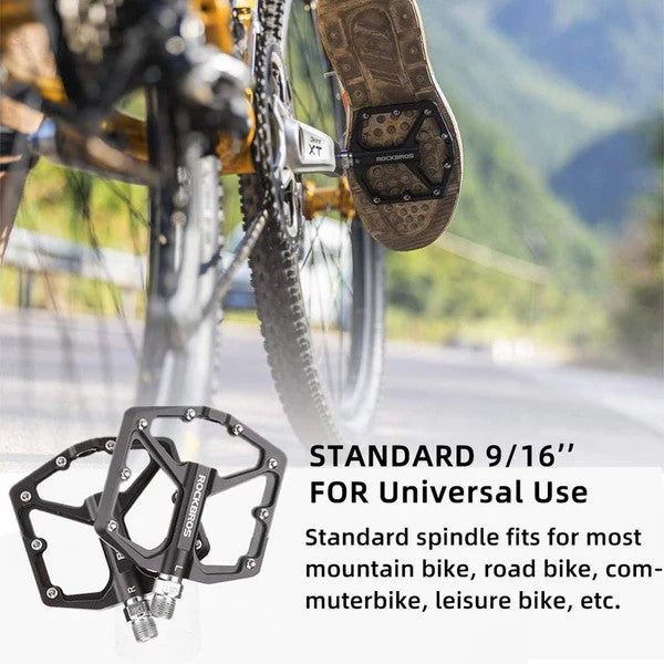 ROCKBROS Aluminum Bearing Pedals | 9/16" Bike Cranks | Electric Mountain, Road & Commuter Bikes