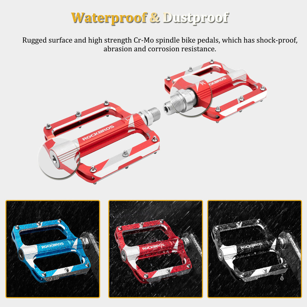 ROCKBROS Aluminum Alloy Pedals | 9/16" Bike Cranks