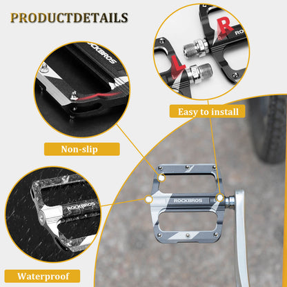 ROCKBROS Aluminum Alloy Pedals | 9/16" Bike Cranks