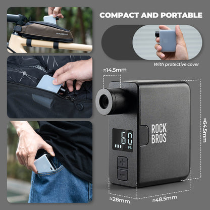 ROCKBROS AS1 Pro Mini Electric Pump | E-moto, E-bikes, Road and Mountain Bikes
