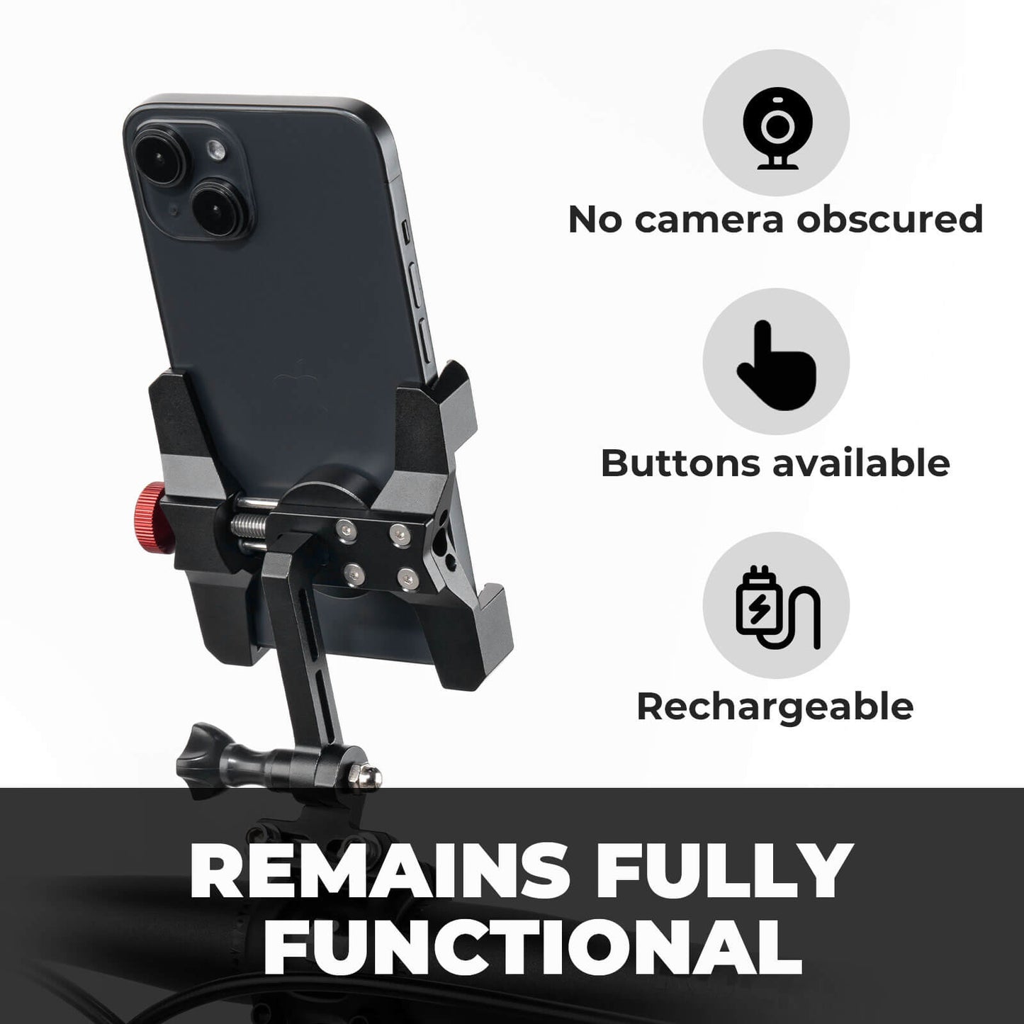 ROCKBROS Aluminum Phone Holder | Handlebar and Stem-Cap Mounts