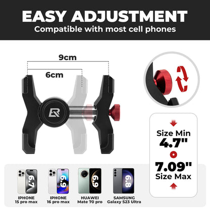 ROCKBROS Aluminum Phone Holder | Handlebar and Stem-Cap Mounts