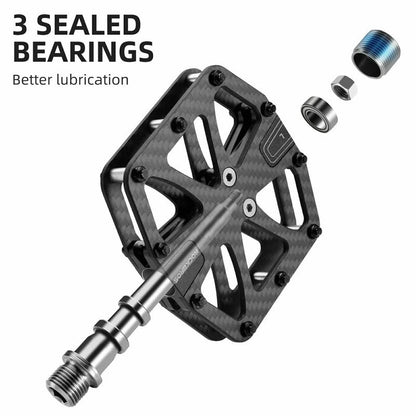 ROCKBROS T700 Carbon Fiber Pedals | Electric Mountain & Commuter Bikes