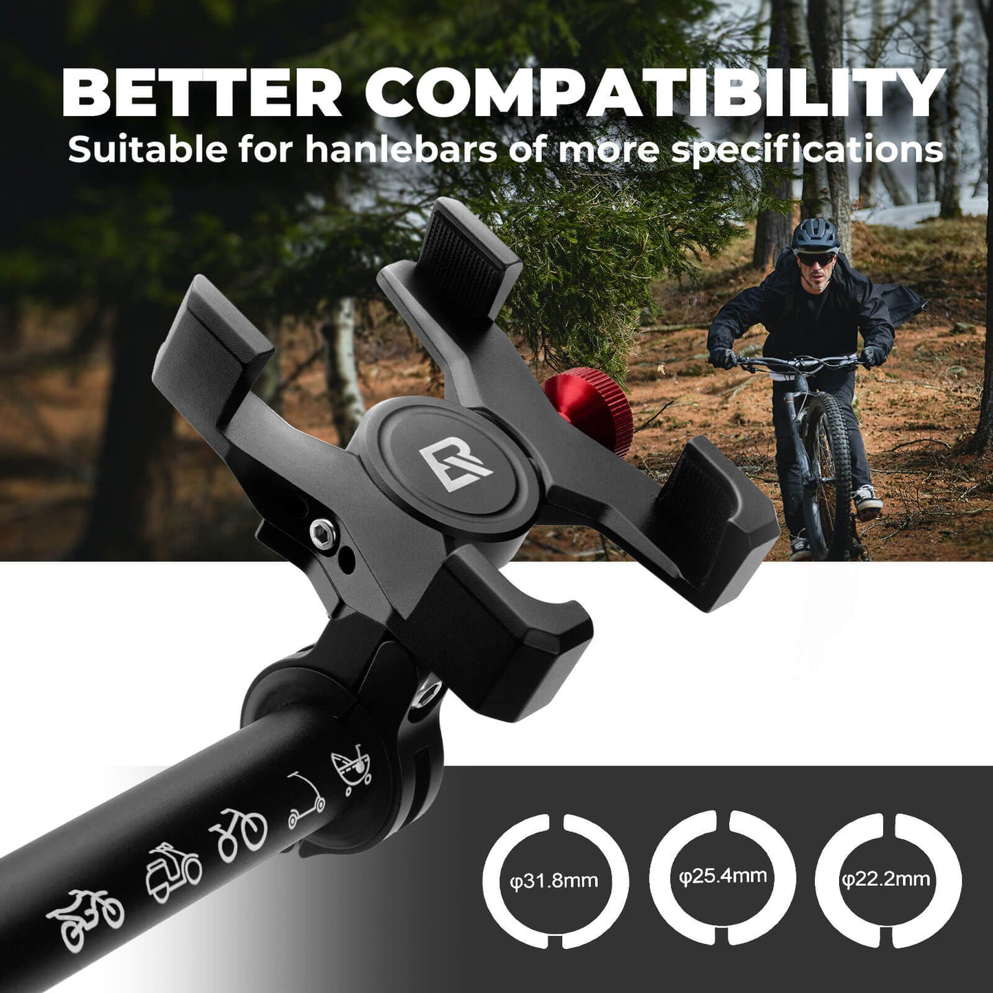 ROCKBROS Aluminum Phone Holder | Handlebar and Stem-Cap Mounts