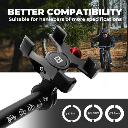 ROCKBROS Aluminum Phone Holder | Handlebar and Stem-Cap Mounts