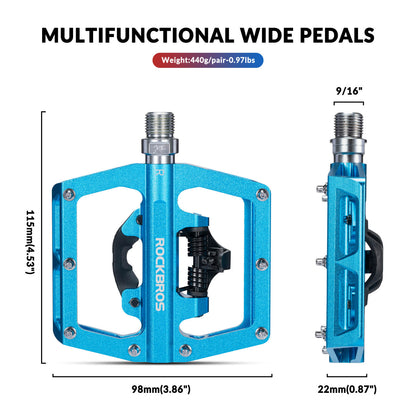 ROCKBROS Dual-Use Clipless &amp; Flat Pedals | E-MTB & Commuter Bikes