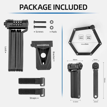 ROCKBROS 4-Digit Folding Lock | eBikes, eScooters and electric Motorcycles