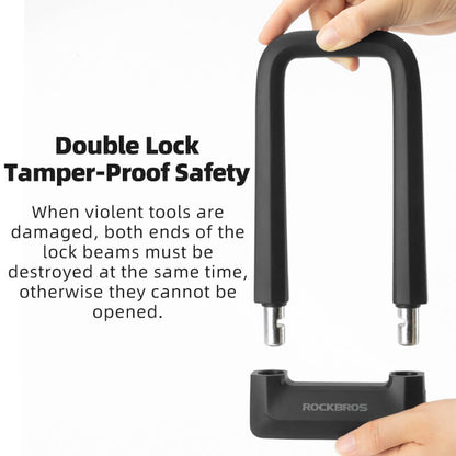 ROCKBROS Heavy-Duty Steel U-Lock | Emoto and E-Bikes
