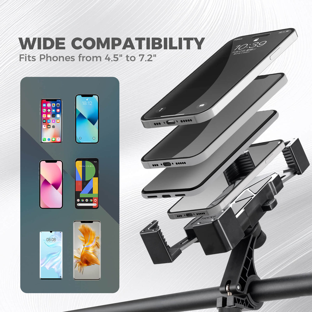 ROCKBROS Full-Wrap Phone Mount | Bike and E-Moto Handlebars