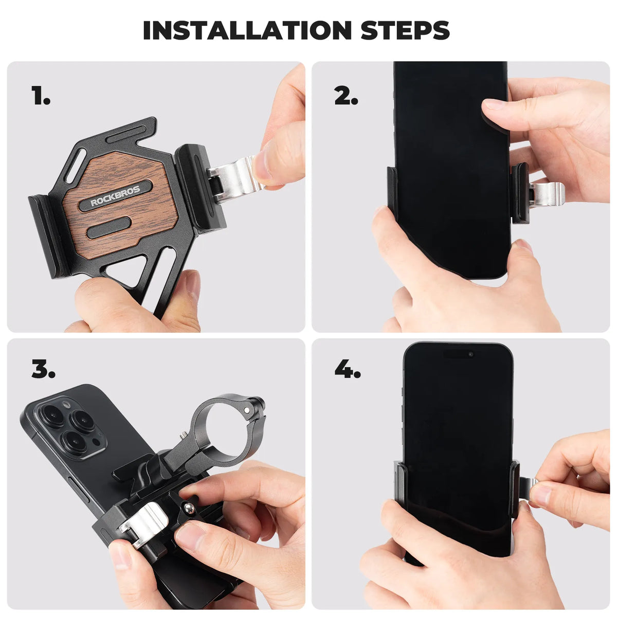 ROCKBROS Lightweight Quick-Release Phone Mount | Bike Handlebars