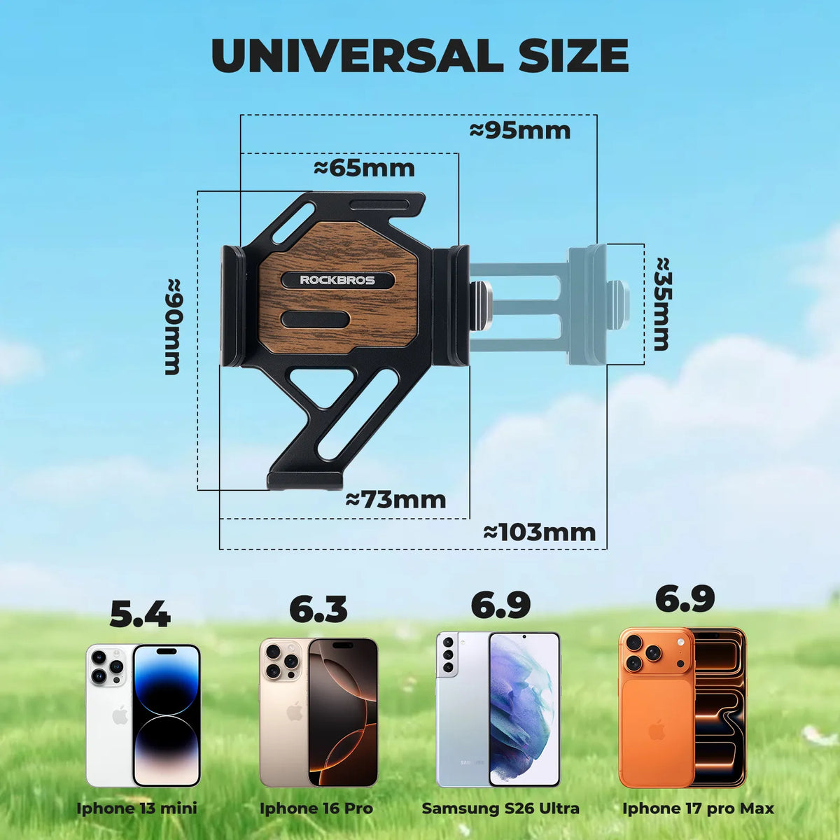 ROCKBROS Lightweight Quick-Release Phone Mount | Bike Handlebars