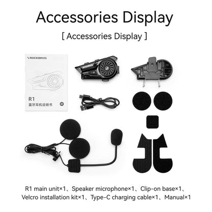 ROCKBROS Bluetooth 6.0 R1 Helmet Intercom | E-Moto and Bike Riders