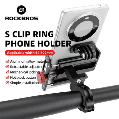ROCKBROS S-Clamp Phone Mount | E-moto E-Bike Handlebars