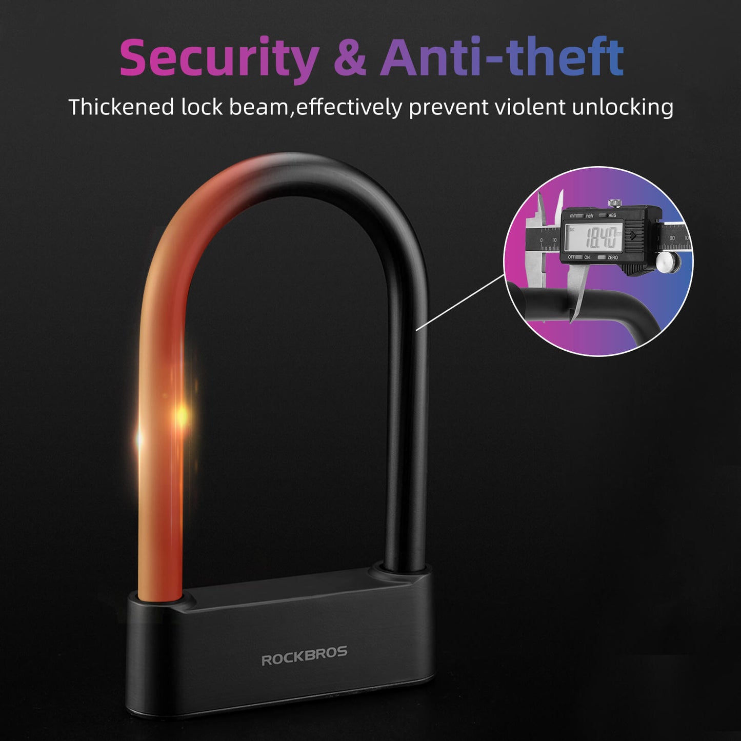 ROCKBROS Smart NFC U-Lock | Keyless eMoto eBicycle Security