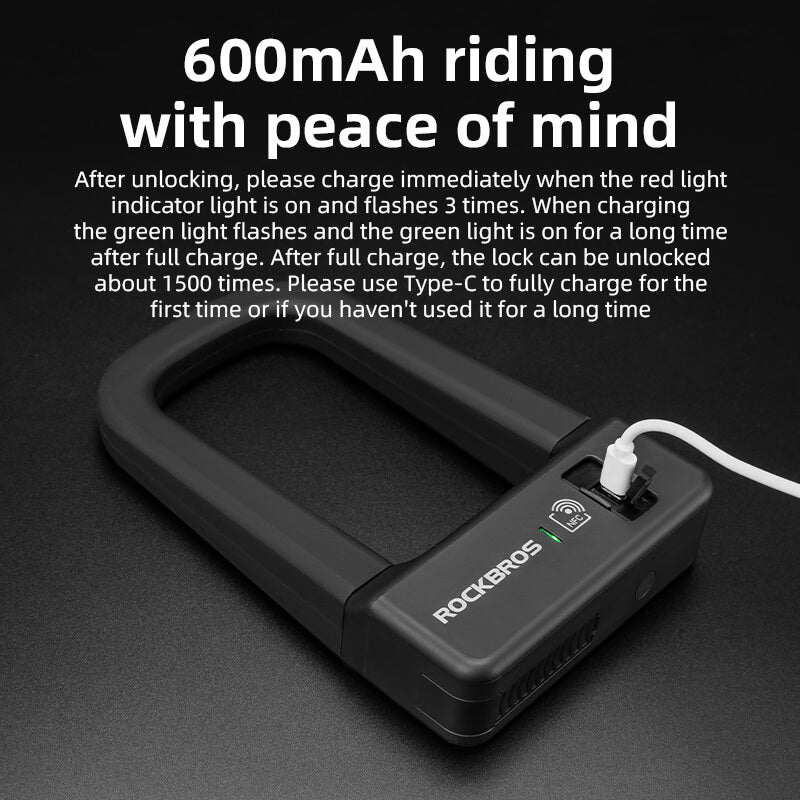 ROCKBROS Smart NFC U-Lock | Keyless eBicycle, emoto Security