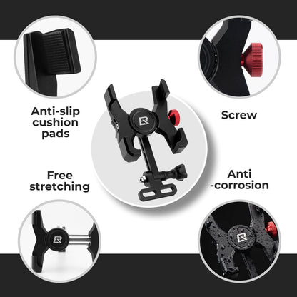 ROCKBROS Aluminum Phone Holder | Handlebar and Stem-Cap Mounts
