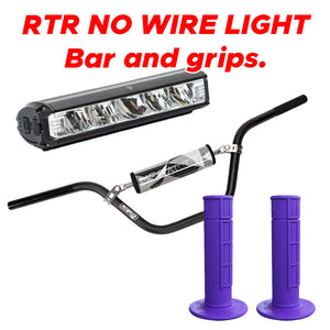 RTR & EBOX Lighting + Control Kit | Dawn Headlight, Megalith Bars, Mika Grips | For RTR, EBOX, and Most Pit Bikes