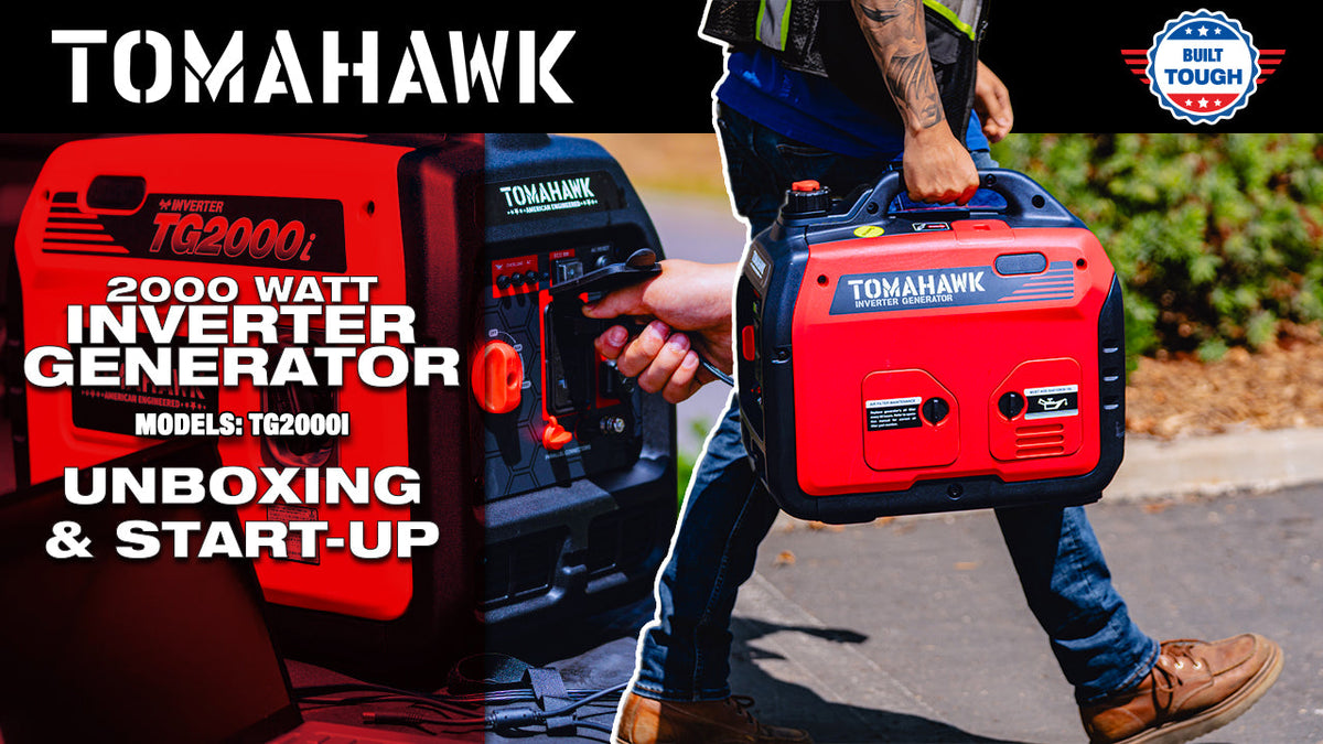 Tomahawk TG2000i 2100W Inverter Generator | Super quiet E-Moto Charging, Camping & Backup Power
