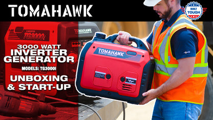 Tomahawk TG3000i 3000W Inverter Generator | Super Quiet E-Moto Charging, & Backup Power