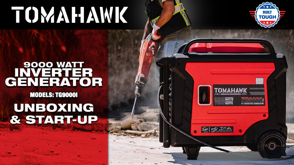 Tomahawk TG9000i 10500W Inverter Generator | E-Moto Charging, 120V/240V & Backup Power