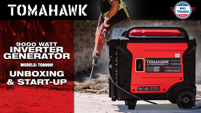 Tomahawk TG9000i 10500W Inverter Generator | E-Moto Charging, 120V/240V & Backup Power