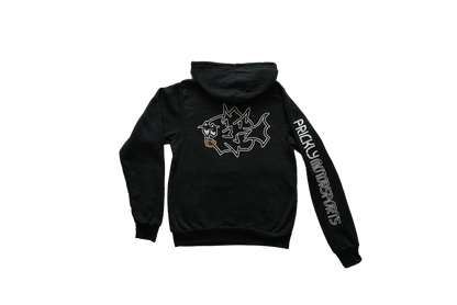 Fleece Hoodie | Prickly Sleeve Logo & Fish Back | By Prickly Motorsports