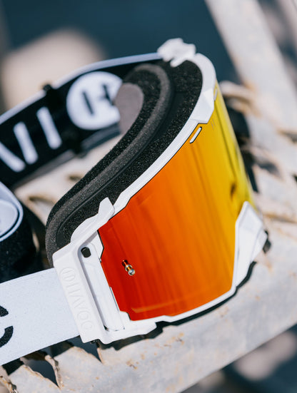 Tempest Helios Goggles | Havoc White and Red Crystal HD | Off-Road and Motocross Riders