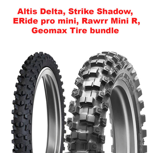 Dunlop Geomax MX34 Front + MX53 Rear Tire Bundle | For Pit Bikes, Mini E-Motos, and Lightweight E-Bikes