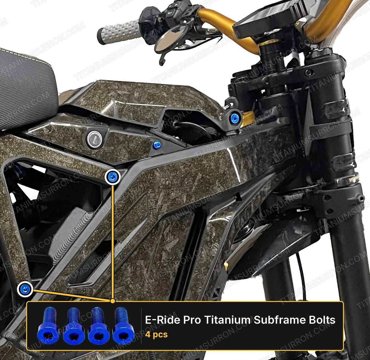 Titanium Seat Subframe Bolts | E-Moto Rear Subframe Hardware