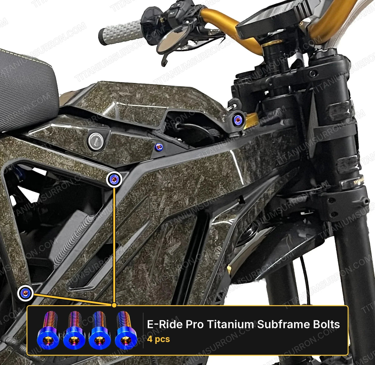 Titanium Seat Subframe Bolts | E-Moto Rear Subframe Hardware