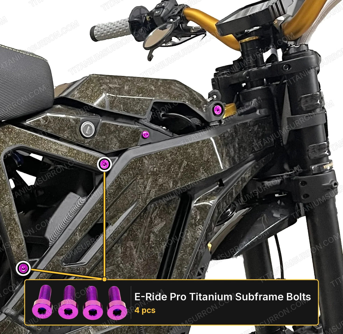 Titanium Seat Subframe Bolts | E-Moto Rear Subframe Hardware