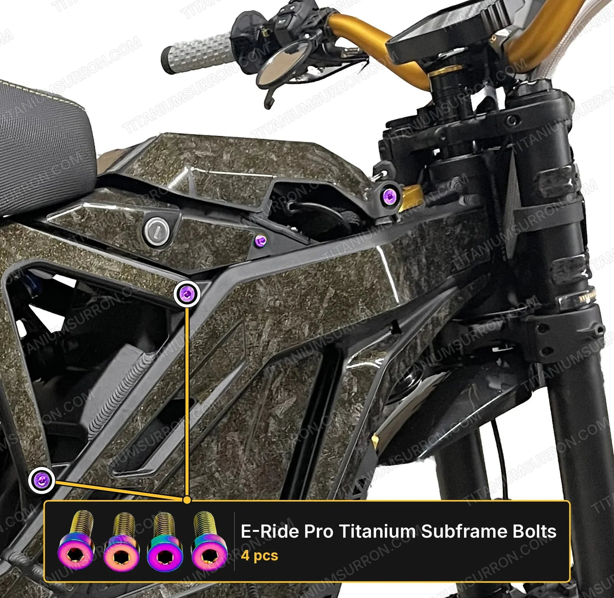 Titanium Seat Subframe Bolts | E-Moto Rear Subframe Hardware