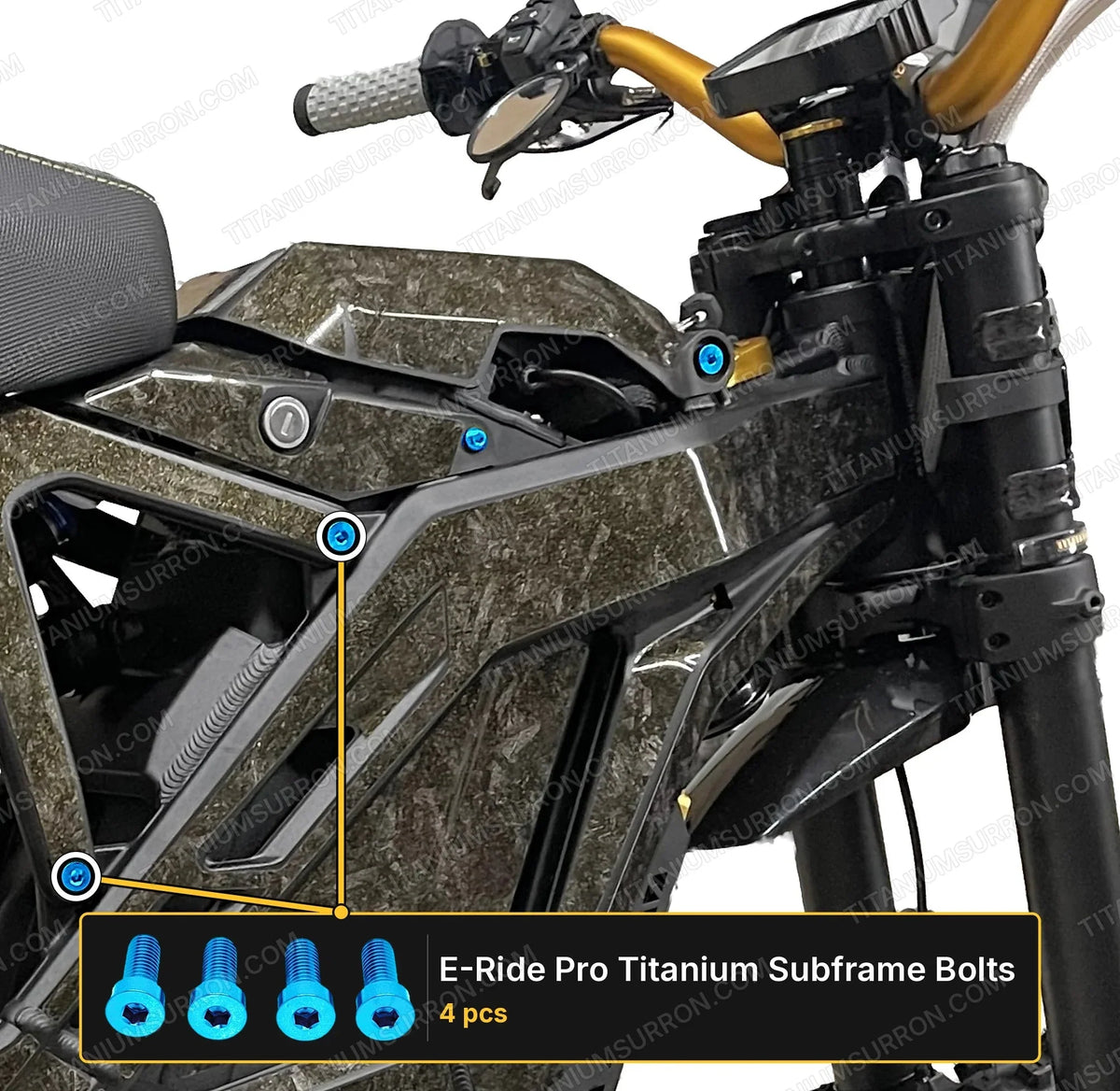 Titanium Seat Subframe Bolts | E-Moto Rear Subframe Hardware