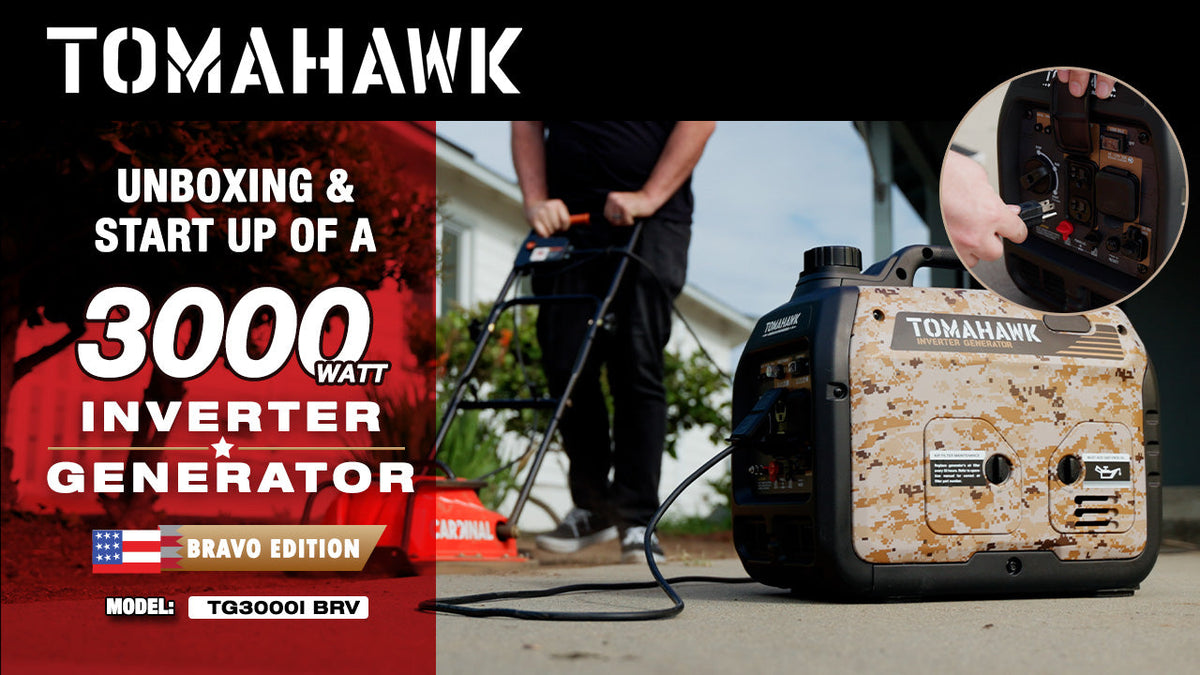 Tomahawk TG3000i-BRV 3000W Camo Inverter Generator | E-Moto Charging & Backup Power