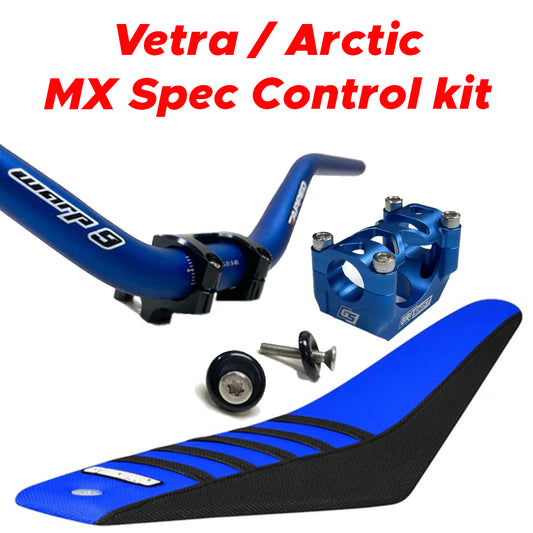 MX Spec Control Kit | 1-1/8" Tapped Bars + MX Clamp + Gripper Seat | For Vetra Blazer, Arctic Leopard By Warp 9, GritShift & Enjoy MFG